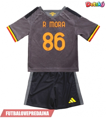 Lacne Dětský Futbalové dres AS Roma Rodrigo Mora #86 2026-27 Krátky Rukáv - Tretina (+ trenírky)
